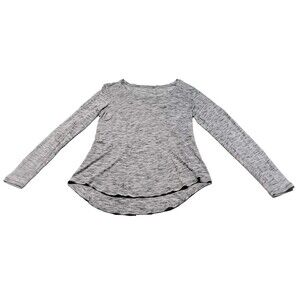 Simply Vera Wang Breathe Marled Gray Soft Medium Long Sleeve Shirt Rayon Blend